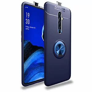 1 For OPPO Reno 2F Case Soft TPU Silicone Metal Finger Ring Matte Back Cover For OPPO