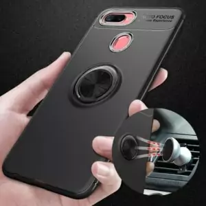 0 For Fundas Oppo F9 Magnetic Car Holder Case With 360 Rotating Finger Ring Phone back Cover 1
