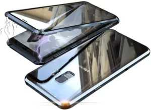 0 Double Side Glass Magnetic Metal Case For Samsung Galaxy A50 A70 A40 A30 A20 A10 A10S