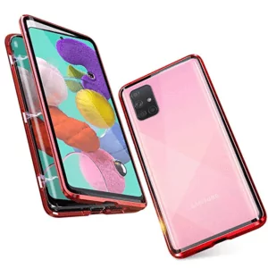 2 Magnetic Filp Phone Case For Samsung Galaxy A51 A71 Double Sided Glass Cases For Samsung A51