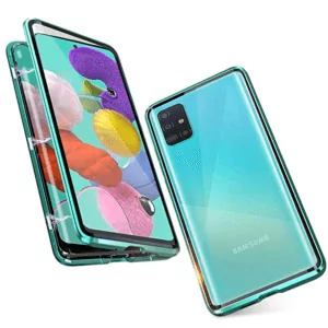 4 Magnetic Filp Phone Case For Samsung Galaxy A51 A71 Double Sided Glass Cases For Samsung A51