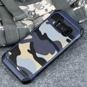 Army Military Sport Tech Armor Soft Case Shockproof S8 Blue