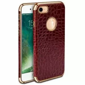 Business-Crocodile-Grain-PU-Leather-Case-For-iPhone-X-7-8-6-6S-Plus-5-5S_Wine Red