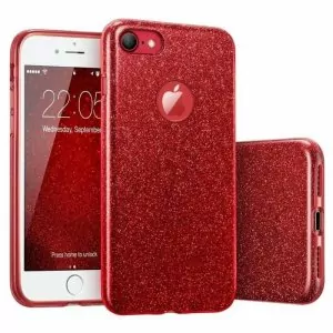 Case Glam Premium Gitter For Iphone 678 Hot Red