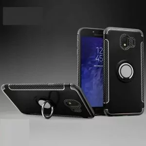 Case Samsung J4 2018 Ultimate Carbon Ring Kickstand Black