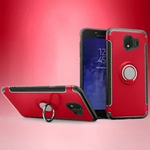 Case Samsung J4 2018 Ultimate Carbon Ring Kickstand Red