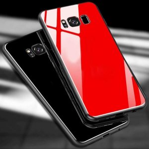 Case Samsung S8 S8 Luxury Tempered Glass Premium Case Red 2