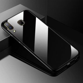 Case TPU Tempered Glass Color Back Cover Black