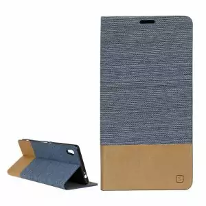 Flip Cover Denim With Canvas Style Samsung Note 5 Sky Blue