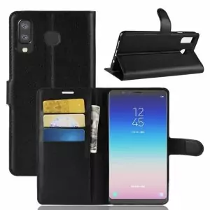Flip Leather Wallet Samsung A8 Star Black