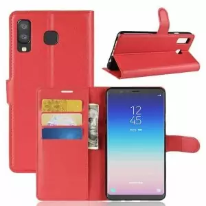 Flip Leather Wallet Samsung A8 Star Red
