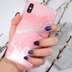 HOLLO MARBLE CASE FOR IPHONE X Soft Pink