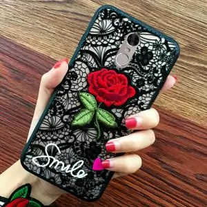 KaiNuEn-luxury-fashion-Lace-Embroidery-3D-rose-Phone-Back-cover-coque-case-For-Xiaomi-Redmi-Note_black