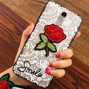 KaiNuEn-luxury-fashion-Lace-Embroidery-3D-rose-Phone-Back-cover-coque-case-For-Xiaomi-Redmi-Note_white