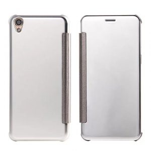 Luxury Original Mirror View Window Smart Flip Case Cover For OPPO R9 Plus(Silver)