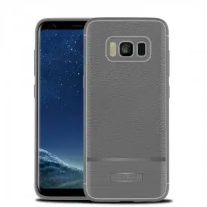 New Case Armor Rugged Soft Cover Slim Leather TPU Samsung Galaxy S8 S8 Plus Gray