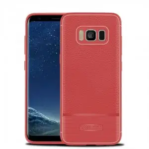 New Case Armor Rugged Soft Cover Slim Leather TPU Samsung Galaxy S8 S8 Plus Red