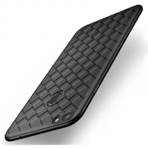 OPPO F5 Woven Line Silicon Leather Soft Case Black