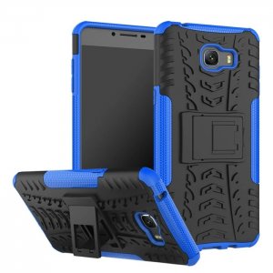 RUGGED ARMOR Samsung C9 PRO hard soft case kickstand back cover casing Black Blue