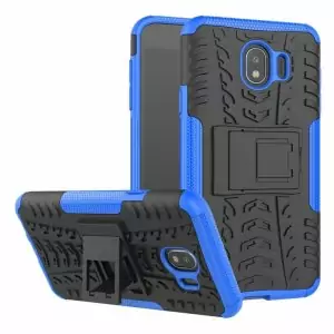 RUGGED ARMOR case Samsung J4 2018 softcase casing hp cover kick stand Blue