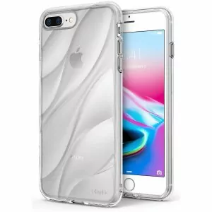 Ringke-Flow-Case-for-iPhone-8-Plus-7-Plus-Minimalist-Wavy-Textured-Fitting-Lightweight-Drop-Resistant_Clear