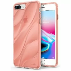 Ringke-Flow-Case-for-iPhone-8-Plus-7-Plus-Minimalist-Wavy-Textured-Fitting-Lightweight-Drop-Resistant_Rose Gold