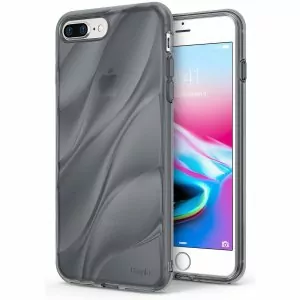 Ringke-Flow-Case-for-iPhone-8-Plus-7-Plus-Minimalist-Wavy-Textured-Fitting-Lightweight-Drop-Resistant_Smoke Black