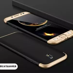 Samsung J3 Pro: J3 2017 Armor Full Cover Hard Case Black Gold