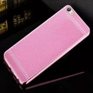 Soft Case Leather Chrome Vivo V5 Pink