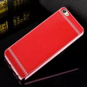 Soft Case Leather Chrome Vivo V5 Red