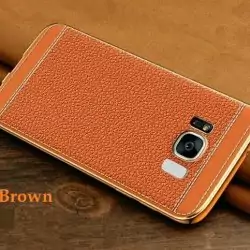 Soft Leather TPU Premium Back Cover S8 Brown