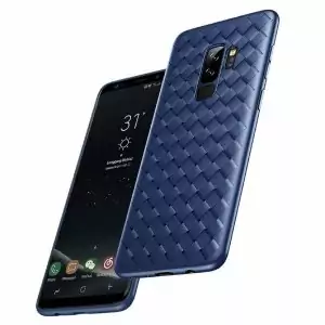 Weave Case Silicone Ultra Slim Samsung Galaxy S9 S9 Plus Blue Navy