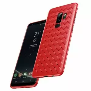 Weave Case Silicone Ultra Slim Samsung Galaxy S9 S9 Plus Red