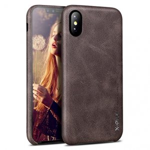 X-LEVEL VINTAGE Iphone X Leather Case Dark Brown