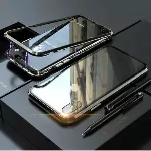dengan Case Magnetic Aluminium Tempered Glass Luxury Black